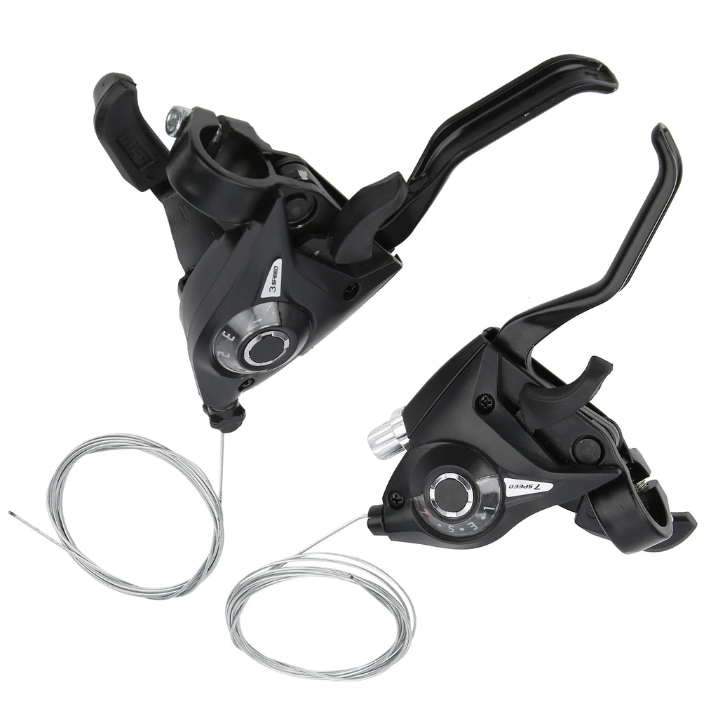 Brake Gear Shifter 1Pair 3x7 21 Speed Brake and Shifter Levers Combination Set with Gear Cable Shifter Brake Set for Bicycle