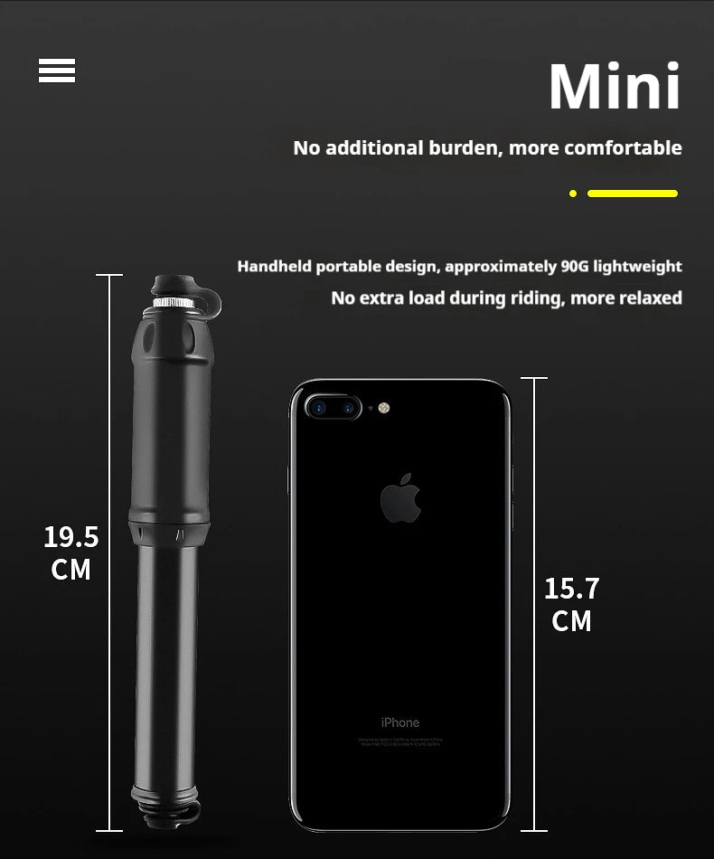 Portable Mini Bicycle Air Pump Aluminium Alloy Hand Bike Pump MTB Road Bicycle Inflator Cycling Frame Tires Pump