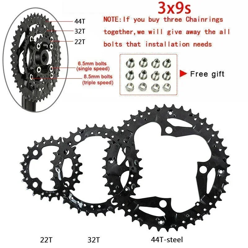 BUCKLOS Mtb Crankset 104/64 BCD Bicycle Crankset 3*9S 3*10S Triple Crank Set Square Crank with Chainwheel Cycling Parts